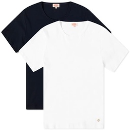 Armor-Lux Classic T-Shirt - 2 Pack White & Rich Navy