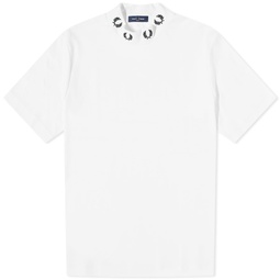 Fred Perry Laurel Wreath High Neck T-Shirt Snow White