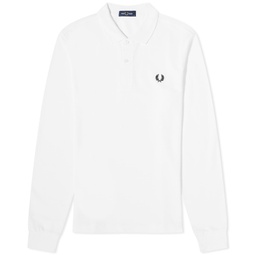 Fred Perry Long Sleeve Plain Polo White