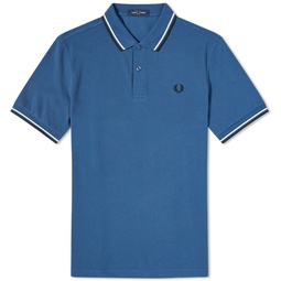 Fred Perry Twin Tipped Polo Midnight Blue, Snow White & Black