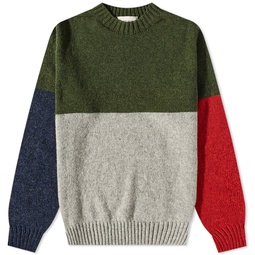 Country Of Origin Supersoft Seamless Colour Block Crew Knit Vintage Heather, Tundra, Silver & Brandy