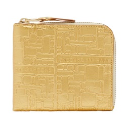 Comme des Garcons SA3100EG Embossed Logo Wallet Gold