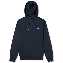 Fred Perry Tipped Popover Hoodie Navy