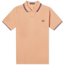 Fred Perry Twin Tipped Polo Light Rust & French Navy