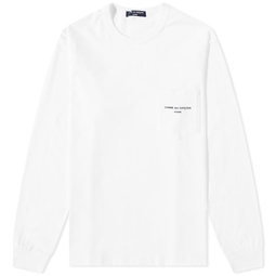 Comme des Garcons Homme Long Sleeve Logo Pocket T-Shirt White