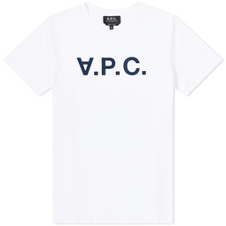A.P.C. White Vpc Logo T-Shirt White & Navy