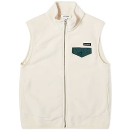 Sporty & Rich Zipped Polar Fleece Vest Cream
