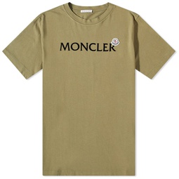 Moncler Logo Badge T-Shirt Khaki