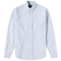Gitman Vintage Button Down Stripe Oxford Shirt Blue & White