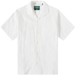 Gitman Vintage Short Sleeve Camp Collar Panama Shirt White