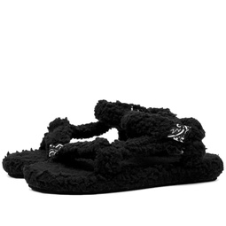 Arizona Love Trekky Faux Fur Sandals Black