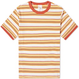 Nudie Jeans Lova Striped Ringer T-Shirt Rusty Peach