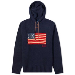 Polo Ralph Lauren Flag Knitted Hoodie Navy