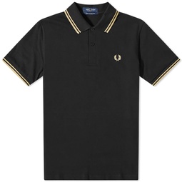 Fred Perry Original Twin Tipped Polo Black & Champagne