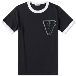 Valentino V Logo Ringer T-Shirt Black & White