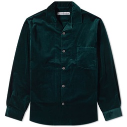 Acne Studios Osandimper Velvet Shirt Jacket Dark Green