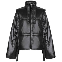 GANNI Shiny Quilt Vest Jacket Black
