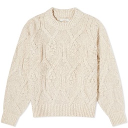 Nudie Jeans Co Elsa Cable Knit Sweater Oat