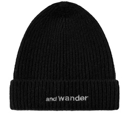 and wander Shetland Wool Beanie Black