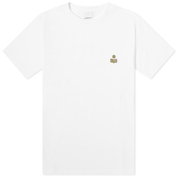 Isabel Marant Zafferh Small Logo T-Shirt Khaki & White