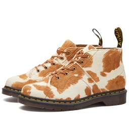Dr. Martens Church Jersey Cow Print Hair On Boots Brown