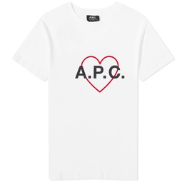 A.P.C. Valentin Heart Logo T-Shirt White