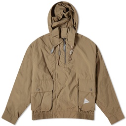 and wander Water Repellant Light Popover Jacket Khaki