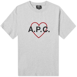 A.P.C. Billy Heart Logo T-Shirt Heathered Grey