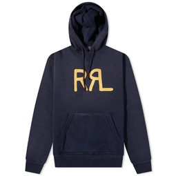 RRL Long Sleeve Hooded Pullover Faded Navy