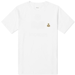 Isabel Marant Zafferh Small Logo T-Shirt White & Khaki