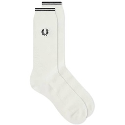 Fred Perry Tipped Sock Snow White & Black