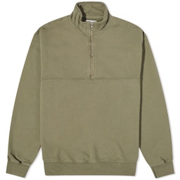 Colorful Standard Organic Quarter Zip Popover Sweat Dusty Olive