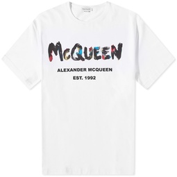 Alexander McQueen Grafitti Logo T-Shirt White & Mix
