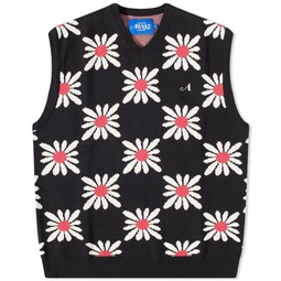 Awake NY Floral Sweater Vest Black Floral