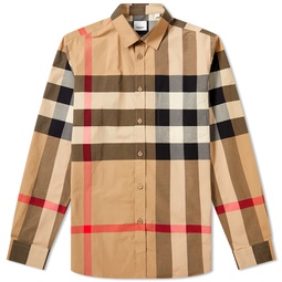 Burberry Somerton Oversize Check Shirt Archive Beige Check