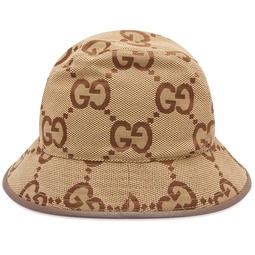 Gucci Jumbo GG Jaquard Bucket Hat Camel