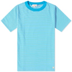 Armor-Lux 59643 Organic Stripe T-Shirt Milk & Royal Blue