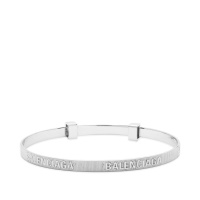 Balenciaga Logo Bracelet Shiny Silver