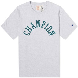 Champion Reverse Weave College Logo T-Shirt Grey Marl