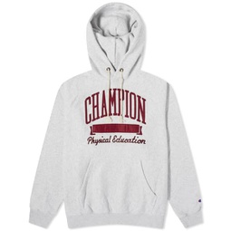 Champion Reverse Weave College Logo Hoody Grey Marl