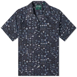 Gitman Vintage Short Sleeve Camp Collar Bandana Shirt Navy