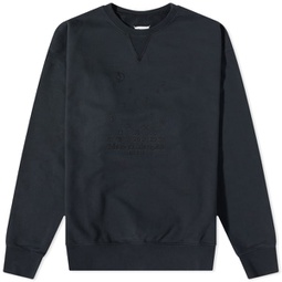 Maison Margiela Embroidered Numbers Logo Crew Sweat Charcoal