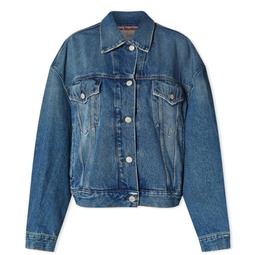 Acne Studios Morris Cropped Denim Jacket Mid Blue