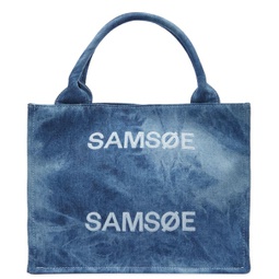 Samsoee Samsoee Denim Logo Bag Washed Denim