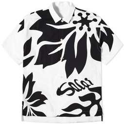 Sacai Floral Embroidered Patch Vacation Shirt Off-White & Black