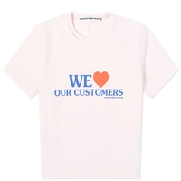 Alexander Wang We Love Our Customers Shrunken T-Shirt Light Pink Bleach Out