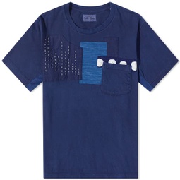 Blue Blue Japan Hand Stitched Patchwork T-Shirt Indigo