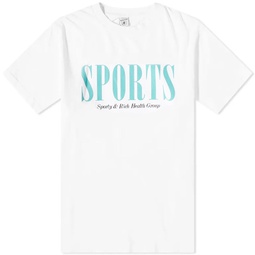 Sporty & Rich Sports T-Shirt White & Faded Teal
