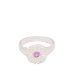 Bleue Burnham The Flower Press Ring Silver & Pink