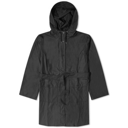 Rains Curve Belted Rain Coat Black